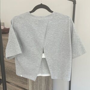 lululemon athletica Light Gray Tee. Open back